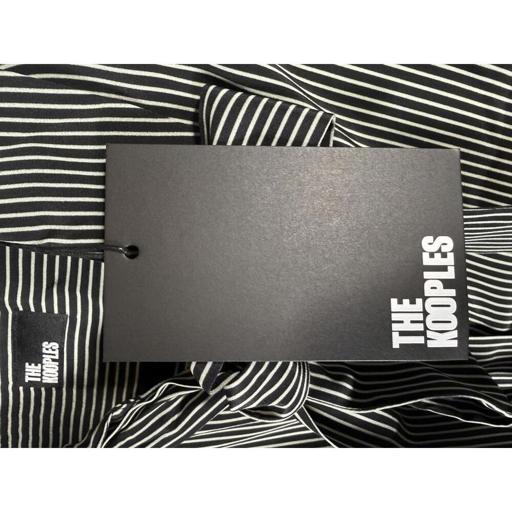 The Kooples Micro Striped 100% Silk Tie-Neck Blouse Size US S / FR 1 $415 NWT - Picture 10 of 11